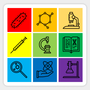 Rainbow Pride Science Icons Sticker